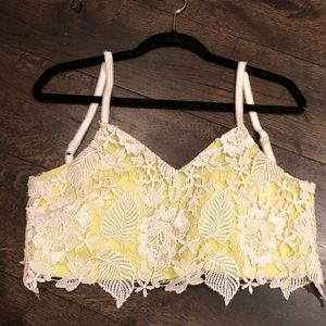 🍋🍋Lace Crop Top | Light Lime Green/Yellow